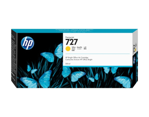 Cartuse originale HP - Cartus Cerneala F9J78A Original HP Yellow, nr.727, pentru DesignJet T1530 | T2530 | T930, 300ml