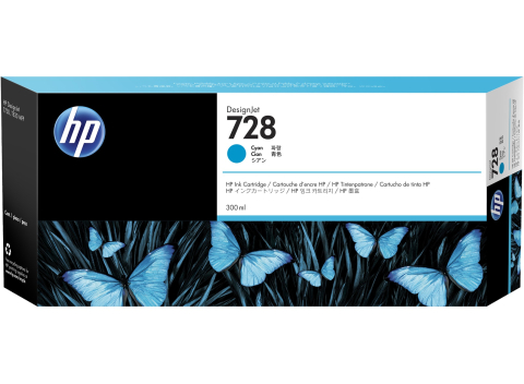 Cartuse originale HP - Cartus Cerneala F9K17A Original HP Cyan, nr.728, pentru DesignJet T730 | DesignJet T830, 