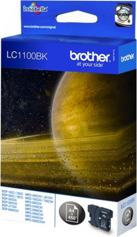 Cartuse originale Brother - Cartus Cerneala Original Brother Black, LC1100BK, pentru DCP-385|395|585|6690|J715|MFC-490|5490|5895|6490|6890|790, 450, (timbru verde 0.15 lei), "LC1100BK"