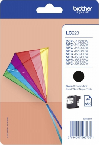 Cartuse originale - Cartus Cerneala LC223BK Original Brother Black, LC223BK, pentru DCP-J4120 | MFC-J4420 | J4620 | J5320 | J5620 | J5720, 550