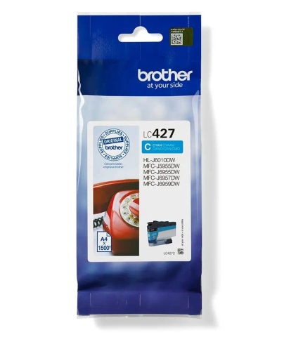 Cartuse originale - Cartus Cerneala LC427C Original Brother Cyan, LC427C, pentru MFC J5955 | MFC J6955 | MFC J6957, 1.5K