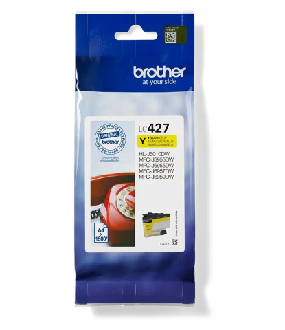 Cartuse originale - Cartus Cerneala LC427Y Original Brother Yellow, LC427Y, pentru MFC J5955 | MFC J6955 | MFC J6957, 1.5K
