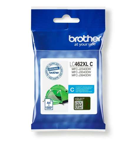 Cartuse originale - Cartus Cerneala LC462XLC Original Brother Cyan, LC462XLC, pentru MFC J2340 | MFC J3540 | MFC J3940, 1.5k