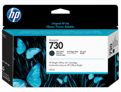 Cartuse originale - Cartus Cerneala P2V65A Original HP Matte Black, nr.730, pentru Designjet T1600 | Designjet T1700 | Designjet T2600, 130ml