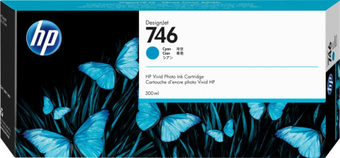 Cartuse originale - Cartus Cerneala Original HP Cyan, HP746, pentru Design Jet Pro2|Pro 44| Z6| Z6dr|Z9+, 300ml, incl.TV 1.2incl.TV "P2V80A"