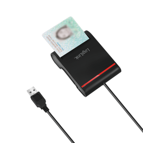Electronice - CITITOR DE CARDURI LOGILINK, pentru smart ID, USB 2.0, 0.9m, negru, Cod Produs: CR0047