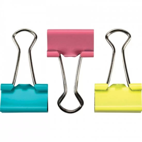 Ace, capse, agrafe, clipsuri, pioneze - Clips metalic 19mm  culori metalizate