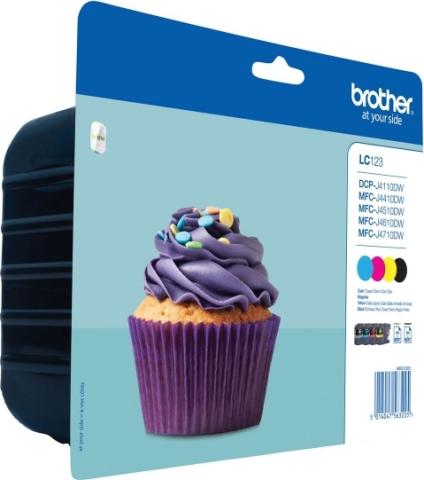 Cartuse originale - Combo-Pack  LC123VALBP Original Brother CMYK, LC123VALBP, pentru DCP-J4110 |  MFC-J4410 | J4510 | J4610 | J4710 | J6520 | J6920, 4x600