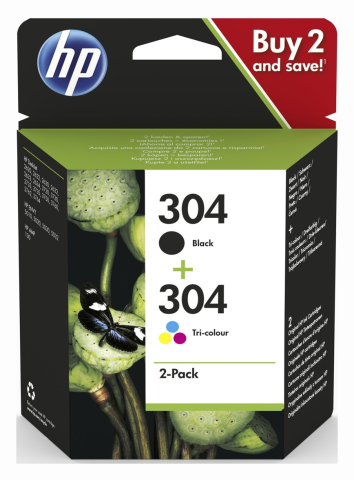 Cartuse originale - Combo-Pack Original 3JB05AE HP , nr.304, pentru Deskjet 2620 | 2630 | 2632 | 3750 | 3760