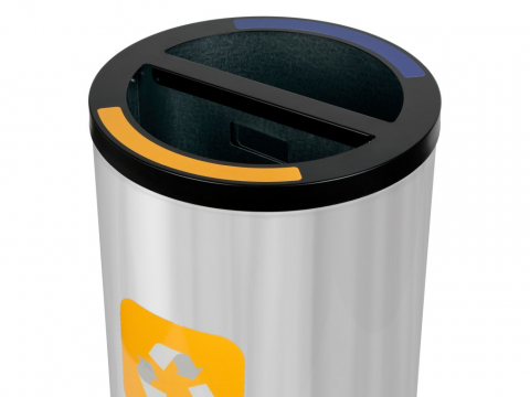 Cos inox colectare selectiva 2 compartimente cu galeata interioara , 2 x 30 L [4]