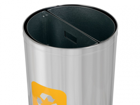 Cos inox colectare selectiva 2 compartimente cu galeata interioara , 2 x 30 L [3]