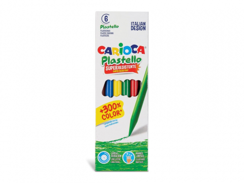 Creta si creioane cerate - Creioane plastifiate Carioca Plastello 6/set