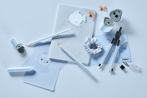 Creion grafit B triunghiular grip 2001 bleu sky Faber-Castell [3]