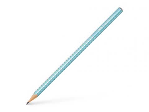 Creioane - Creion grafit B triunghiular sparkle bleu ocean metalizat 2023 Faber-Castell