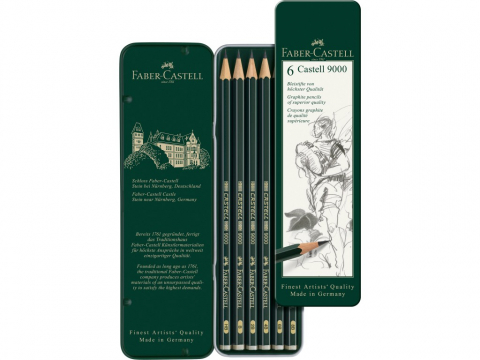 Creion grafit hexagonal Castell 9000 Faber-Castell 6 buc/set [1]