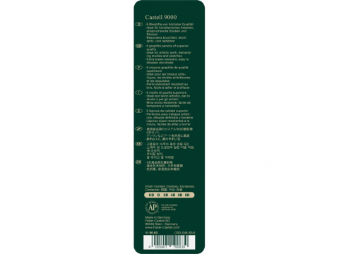 Creion grafit hexagonal Castell 9000 Faber-Castell 6 buc/set [2]