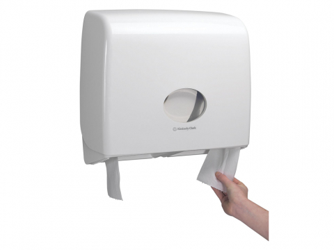 Dispenser Kimberly Clark Aquarius alb pentru hartie igienica, midi, jumbo, design elegant [0]