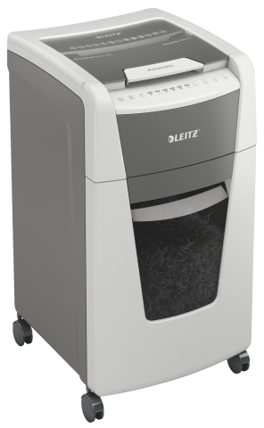 Distrugator automat documente Leitz IQ Office  ,  300 coli ,  P4 ,  cross-cut (tip confeti) ,  cos 60 litri ,  alb-gri ,  Leitz Cod Produs: 80150000 [13]