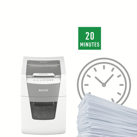 Distrugator automat documente Leitz IQ Small Office  ,  100 coli ,  P4 ,  cross-cut (tip confeti) ,  cos 34 litri ,  alb-gri ,  Leitz Cod Produs: 80110000 [7]