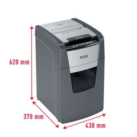 Distrugator automat documente Rexel OPTIMUM 130M  ,  130 coli ,  P5 ,  micro-cut (tip particule) ,  cos 44 litri ,  negru-gri ,  Cod Produs: 2020130MEU [8]