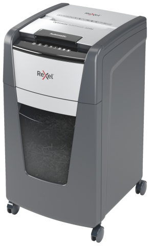 Distrugator automat documente Rexel OPTIMUM 225M  ,  225 coli ,  P5 ,  micro-cut (tip particule) ,  cos 60 litri ,  negru-gri ,  Cod Produs: 2020225MEU [0]