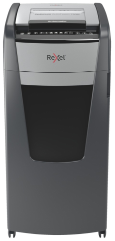 Distrugator automat documente Rexel OPTIMUM 750M  ,  750 coli ,  P5 ,  micro-cut (tip particule) ,  cos 140 litri ,  negru-gri ,  Cod Produs: 2020750MEU [1]