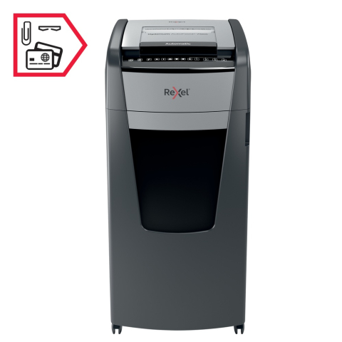 Distrugator automat documente Rexel OPTIMUM 750X  ,  750 coli ,  P4 ,  cross-cut (tip confeti) ,  cos 140 litri ,  negru-gri ,  Cod Produs: 2020750XEU [7]