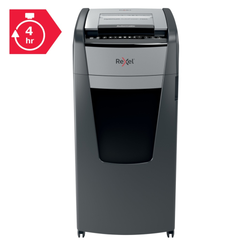 Distrugator automat documente Rexel OPTIMUM 750X  ,  750 coli ,  P4 ,  cross-cut (tip confeti) ,  cos 140 litri ,  negru-gri ,  Cod Produs: 2020750XEU [12]