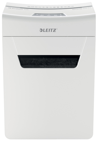 Distrugator manual documente Leitz IQ Protect 10X  ,  10 coli ,  P4 ,  cross-cut (tip confeti) ,  cos 18 litri ,  alb ,  Leitz Cod Produs: 80920000 [12]