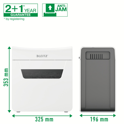 Distrugator manual documente Leitz IQ Protect 6X  ,  6 coli ,  P4 ,  cross-cut (tip confeti) ,  cos 10 litri ,  alb ,  Leitz Cod Produs: 80900000 [6]