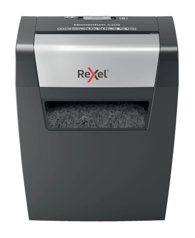 Articole pentru birou - Distrugator manual documente MOMENTUM X308, 8 coli, P3, cross-cut (tip confeti) Rexel Cod Produs: 2104570EU