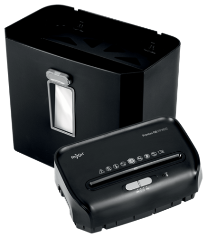 Distrugator manual documente Rexel PROMAX QS RPX612 ,  6 coli ,  P4 ,  cross-cut (tip confeti) ,  cos 12 litri ,  negru ,  Cod Produs: 2104579EU [1]