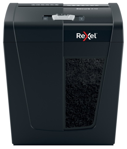 Distrugator manual documente Rexel SECURE X10 ,  10 coli ,  P4 ,  cross-cut (tip confeti) ,  cos 18 litri ,  negru ,  Cod Produs: 2020124EU [1]
