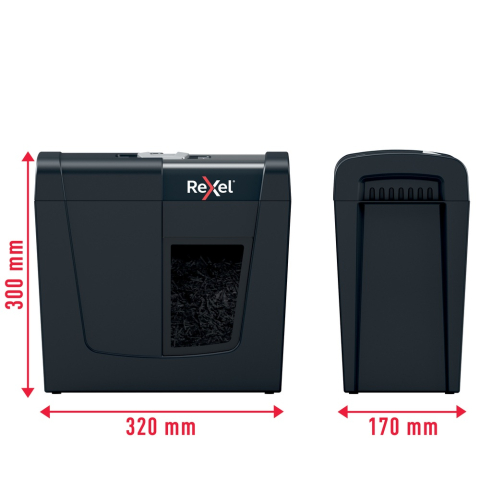 Distrugator manual documente Rexel SECURE   X6,   6 coli, P4, cross-cut (tip confeti), cos  10 litri, negru, Cod Produs: 2020122EU [5]