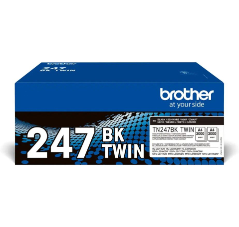 Cartuse originale - Dual-Pack  TN247BKTWIN Original Brother Black, TN247BKTWIN, pentru HL-L3210 | L3270 | DCP-L3510 | L3550 | MFC-L3730 | L3770, 3K
