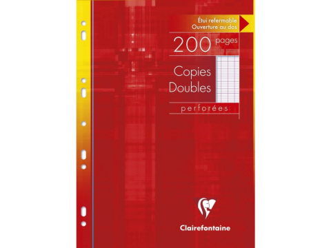 Hartie speciala - Foi albe, liniatura franceza, duble multiperforate 90 g/mp 100 file Clairefontaine