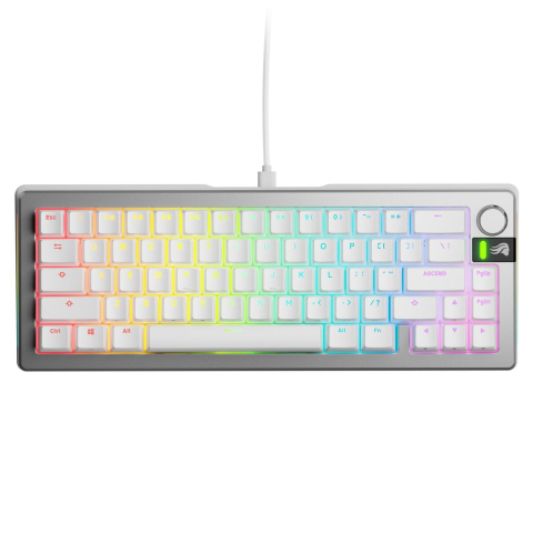 Electronice - Glorious Tastatura mecanica GMMK 3 PRO 65% Prebuilt ,  USB-C ,  Fox Switches ,  US layout ,  66 taste ,  Gri Cod Produs: GLO-KB-GMMK3-PRO-65-PB-FOX-W-SIL-US