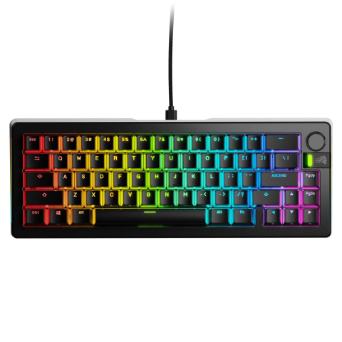 Electronice - Glorious Tastatura mecanica GMMK 3 PRO 65% Prebuilt ,  USB-C ,  Fox Switches ,  US layout ,  66 taste ,  Negru Cod Produs: GLO-KB-GMMK3-PRO-65-PB-FOX-W-BLK-US