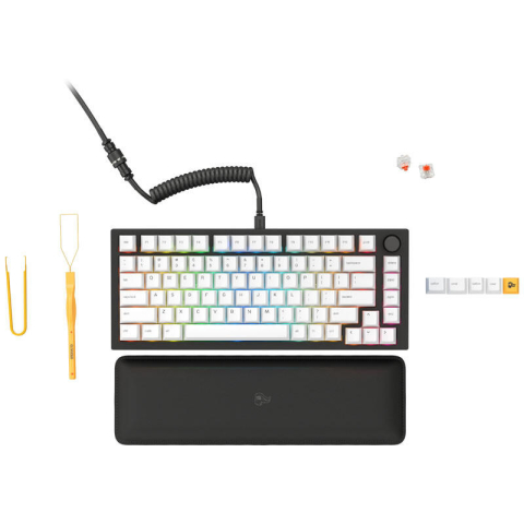 Glorious Tastatura mecanica GMMK PRO 75% Pre-built ,  USB-C ,  Fox Linear Switch ,  Layout US ,  Negru/Alb Cod Produs: GLO-GMMK-P75-FOX-B [1]