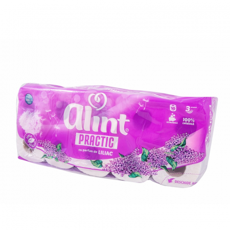 Produse din hartie - Hartie igienica Alint Extra Fina cu parfum de liliac, 3 straturi, 10 role