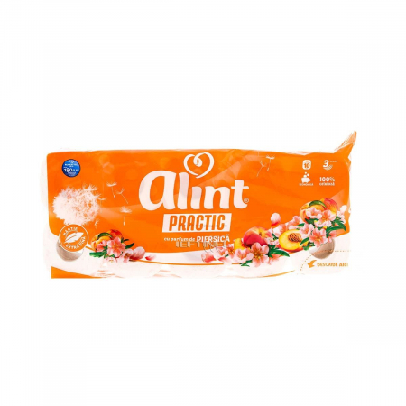 Produse din hartie - Hartie igienica Alint Extra Fina cu parfum de piersica, 3 straturi, 10 role