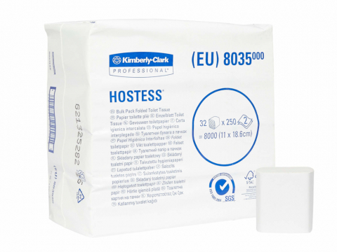 Hartie igienica Kimberly-Clark Hostess Bulk Pack ,  alba ,  250 portii/pachet ,  32 pachete/set [0]