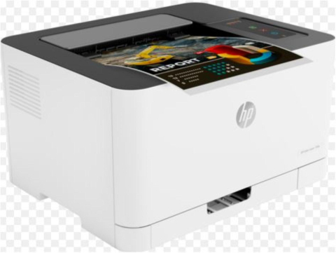 Echipamente de printare si scanare - Imprimanta Laser Color HP 150NW, A4, Functii: Impr., Viteza de Printare Monocrom: 18ppm, Viteza de printare color: 4ppm, Conectivitate:USB|Ret|WiFi, Duplex:Nu, ADF:Nu 4ZB95A (timbru verde 11 lei)