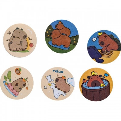 Index, notesuri adezive - Index intra adezive model capybara 50 de bucăți pe rolă dimensiune 45x45mm