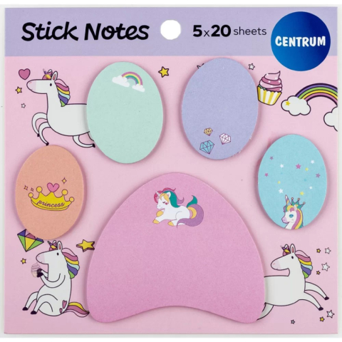 Index, notesuri adezive - Index notes autoadeziv din hartie model UNICORN  37 x 27mm si 70 x 60mm 100 de file