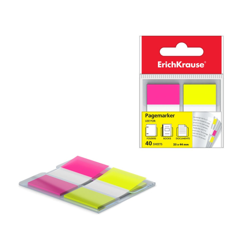 Index, notesuri adezive - Index plastic 22 x 44mm 40 de coli in culori NEON
