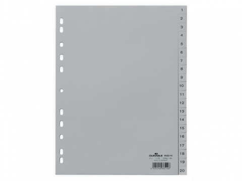 Intercalatoare - Index plastic A4 1-20 Durable