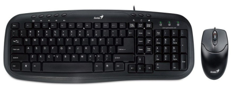 Tastaturi - KIT wired GENIUS USB ,  tastatura 104 taste (concave) + mouse optic 1000dpi ,  3 butoane ,  black ,  Cod Produs: 31330003400