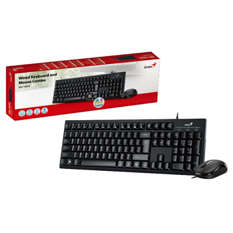 KIT wired GENIUS USB ,  tastatura 104 taste (concave) + mouse optic 1200dpi ,  3 butoane ,  AI key ,  black ,  Cod Produs: 31330009400 [1]