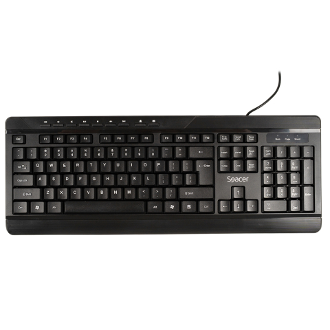 KIT wired SPACER ,  tastatura cu fir multimedia 104 taste (+ 9 taste multimedia) + mouse rezolutie max.1600dpi ,  4 butoane ,  rotita scroll ,  black Cod Produs: SPOK-WD-02 [2]